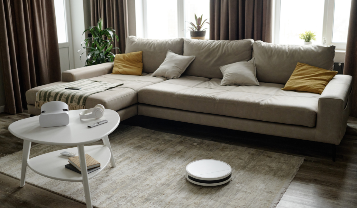 cleaned rug in a living room