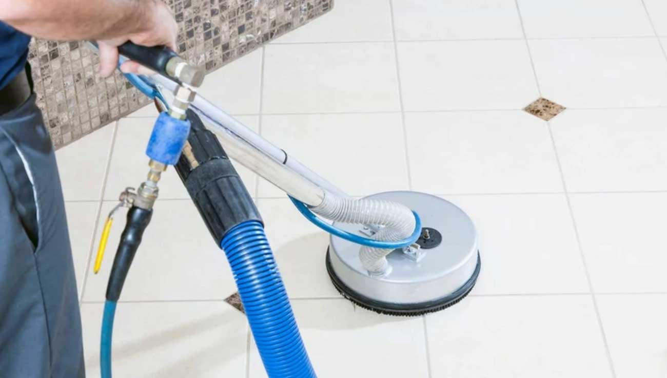 Residential and commercial interior cleaning in Phoenix by First Glass Green Cleaning showing tile cleaning