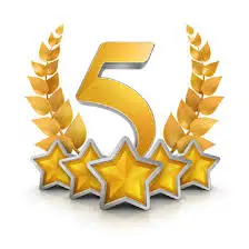 Residential and commercial interior cleaning in Phoenix by First Class Green Cleaning showing 5 stars logo