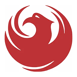 Red phoenix bird icon representing Phoenix, Arizona
