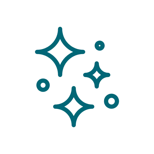 Sparkles icon representing a spotless finish