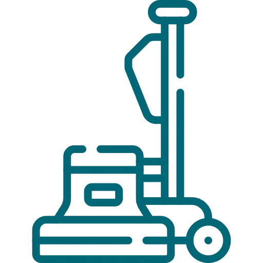 Floor scrubbing machine icon representing deep tile cleaning