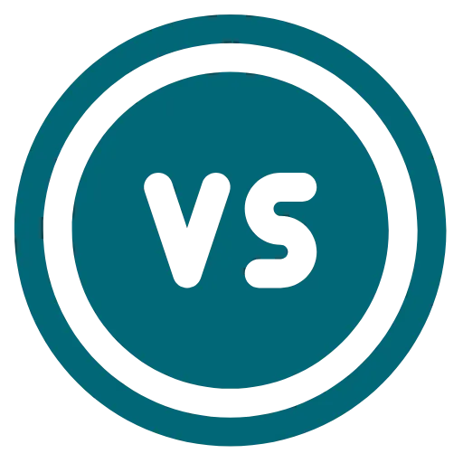 VS badge icon introducing a before-and-after comparison